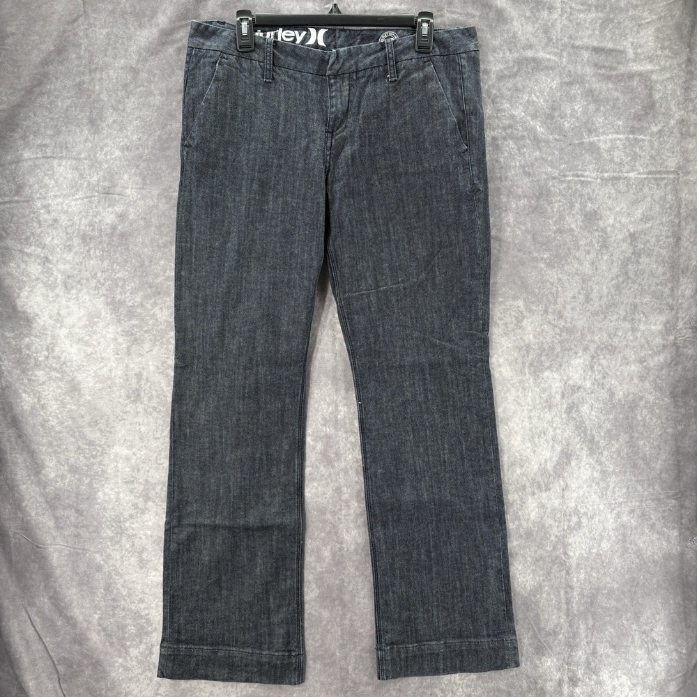 Hurley Jeans Womens 31 99 Lowride Dark Gray Flare Y2K Stretch